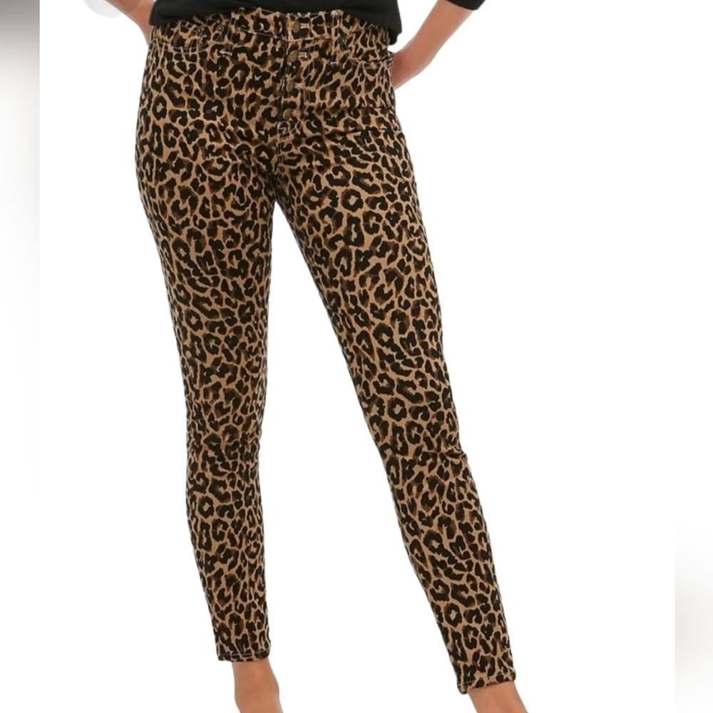 J. Crew Factory 9'' High Rise Toothpick Cheetah Print Skinny Jeans 29
